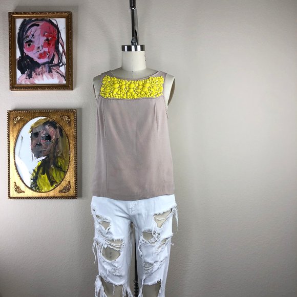 Tibi Iona Embellished Tank Shell Beaded - Picture 1 of 5